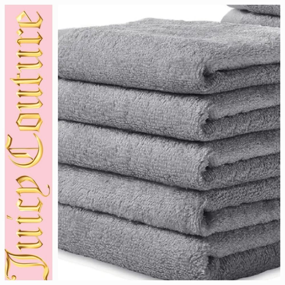 Juicy Couture Home Set of 6 Washcloths- Grey